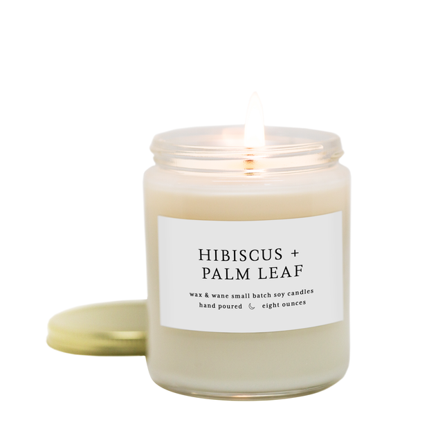 Hibiscus Palm Leaf 8 oz Modern Candle