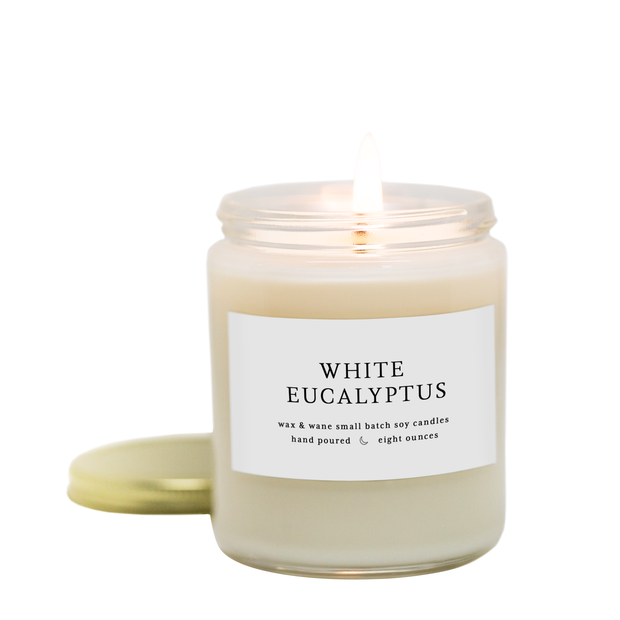 White Eucalyptus 8 oz Modern Candle
